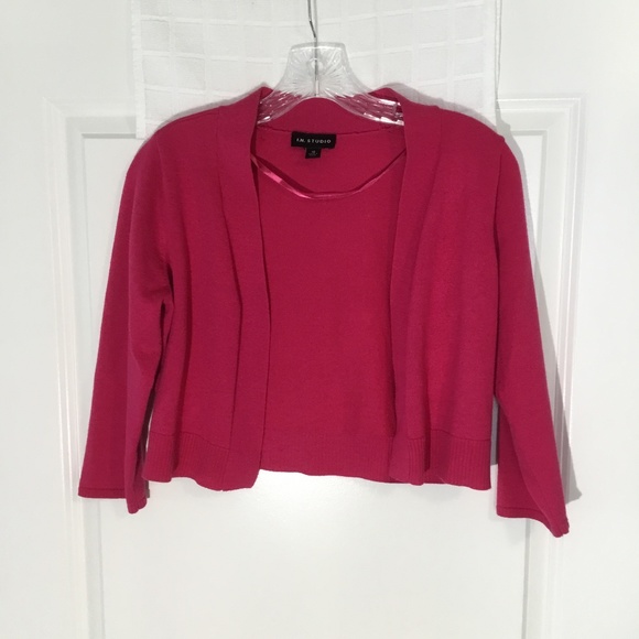 I.N. Studio Tops - I.N. Studio Ladies Open Crop Cardigan Pink Size 10